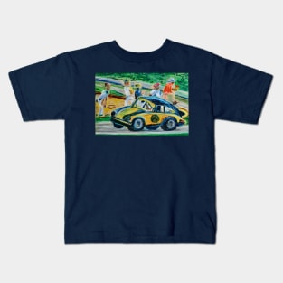 Vintage Porsche in Oil Pastels Kids T-Shirt